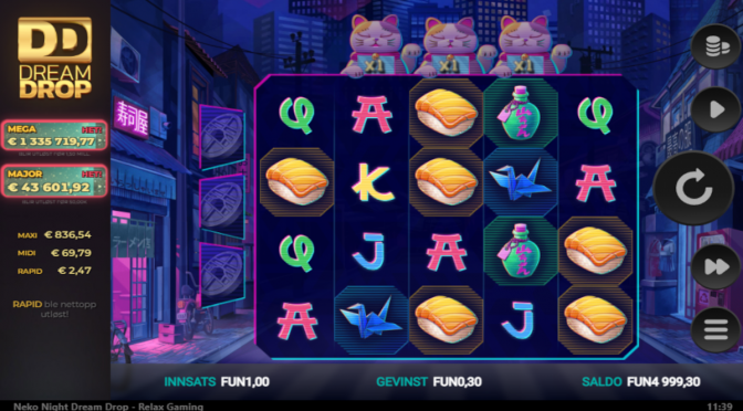 2 130922 neko night dream drop spilleautomat