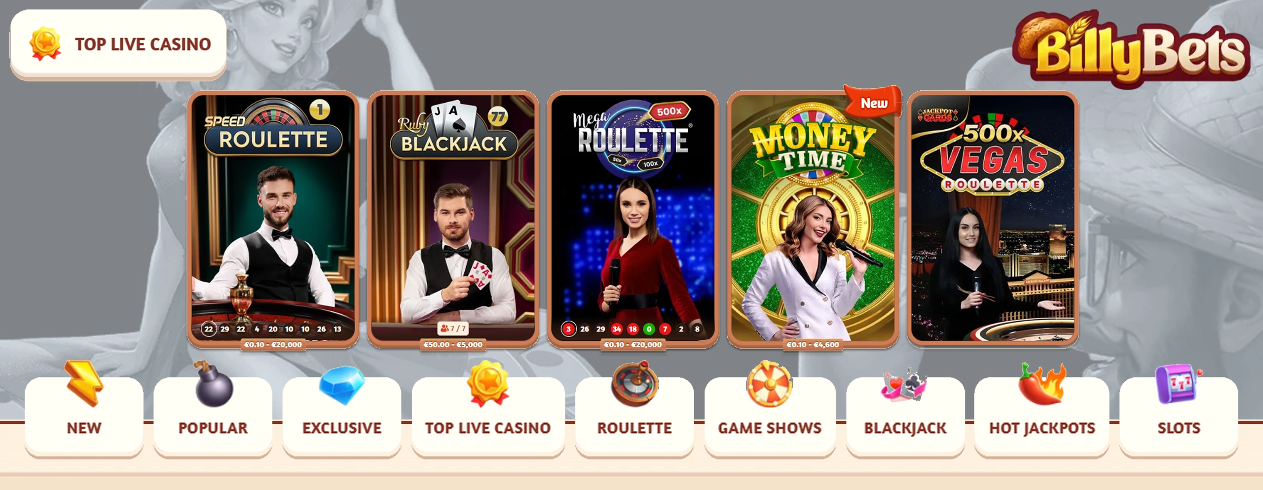 BillyBets Live Casino
