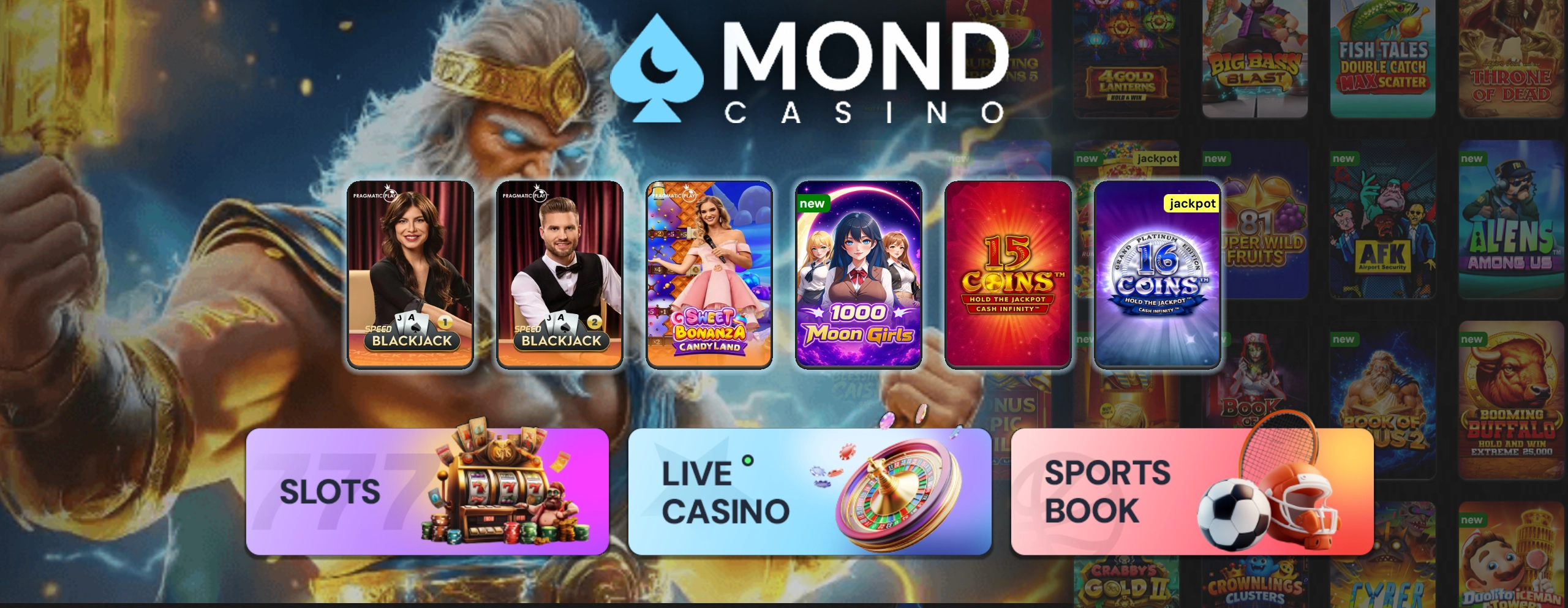 Mond Casino Slots and Live Casino